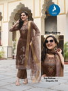 Blueberry By Kaya Shimmer Butti Kurti With Bottom Dupatta Wholesalers In Surat